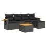 Set de sofás de jardín 6 piezas y cojines ratán sintético negro by , Garden sets - Ref: Foro24-3226762, Price: 360,30 €, Disc...