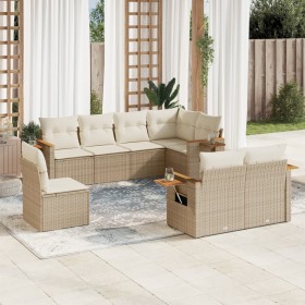 Juego de sofás de jardín con cojines beige 8 pzas ratán PE de , Conjuntos de jardín - Ref: Foro24-3227003, Precio: 662,02 €, ...