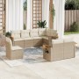 Juego de sofás de jardín con cojines beige 8 pzas ratán PE by , Garden sets - Ref: Foro24-3227003, Price: 662,02 €, Discount: %