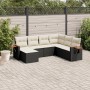 Garten-Essgruppe 7-teilig mit schwarzen Polstern aus synthetischem Rattan von , Gartensets - Ref: Foro24-3227043, Preis: 398,...
