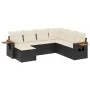 Set de comedor de jardín 7 pzas y cojines ratán sintético negro de , Conjuntos de jardín - Ref: Foro24-3227043, Precio: 428,5...