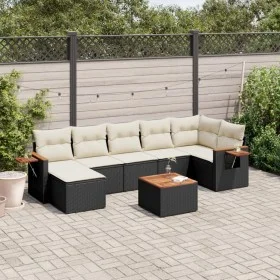8-teiliges Gartensofa-Set und Kissen aus schwarzem Kunststoff-Rattan. von , Gartensets - Ref: Foro24-3227036, Preis: 463,14 €...