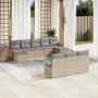 Gartensofa-Set mit 10-teiligen beigen Kissen aus synthetischem Rattan. von , Gartensets - Ref: Foro24-3228068, Preis: 571,85 ...