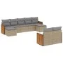 Gartensofa-Set, 9-teilig, mit Kissen, aus synthetischem Rattan in Beige. von , Gartensets - Ref: Foro24-3228082, Preis: 569,6...