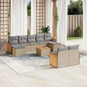 Gartensofa-Set mit 10-teiligen beigen Kissen aus synthetischem Rattan. von , Gartensets - Ref: Foro24-3228089, Preis: 609,22 ...