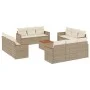 Set sofás de jardín con cojines 13 pzas ratán sintético beige by , Garden sets - Ref: Foro24-3258243, Price: 1,00 €, Discount: %