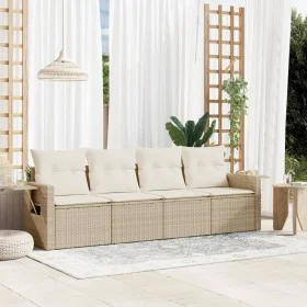 Juego de sofás jardín con cojines 4 pzas ratán sintético beige by , Garden sets - Ref: Foro24-3252215, Price: 340,87 €, Disco...