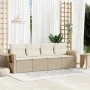 Gartensitzgruppe mit 4-teiligen Sofas und Kissen aus synthetischem Rattan in Beige. von , Gartensets - Ref: Foro24-3252215, P...