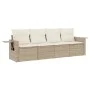 Juego de sofás jardín con cojines 4 pzas ratán sintético beige by , Garden sets - Ref: Foro24-3252215, Price: 340,89 €, Disco...
