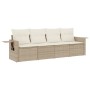 Juego de sofás jardín con cojines 4 pzas ratán sintético beige by , Garden sets - Ref: Foro24-3252215, Price: 337,19 €, Disco...