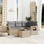 Juego de sofás jardín con cojines 5 pzas ratán sintético beige by , Garden sets - Ref: Foro24-3252456, Price: 364,02 €, Disco...