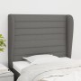 Cabecero con orejas de tela gris oscuro 83x23x118/128 cm