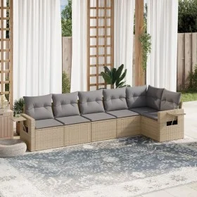 Gartensofa-Set mit 6-teiligen Kissen aus synthetischem Rattan in Beige. von , Gartensets - Ref: Foro24-3252526, Preis: 418,49...