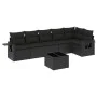 Set de comedor de jardín 7 pzas y cojines ratán sintético negro by , Garden sets - Ref: Foro24-3252532, Price: 489,19 €, Disc...
