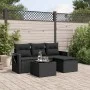 Juego de sofás jardín 4 pzas con cojines ratán sintético negro by , Garden sets - Ref: Foro24-3252402, Price: 312,20 €, Disco...