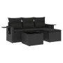 Gartensitzgruppe 4-teilig mit schwarzen Polstern aus synthetischem Rattan von , Gartensets - Ref: Foro24-3252402, Preis: 304,...