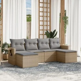 Gartensofa-Set mit 6-teiligen Kissen aus synthetischem Rattan in Beige. von , Gartensets - Ref: Foro24-3252856, Preis: 386,89...