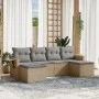 Juego de sofás jardín con cojines 6 pzas ratán sintético beige by , Garden sets - Ref: Foro24-3252856, Price: 386,89 €, Disco...