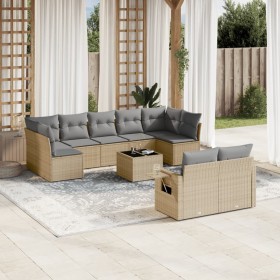 Juego de sofás jardín con cojines beige 10 pzas ratán sintético by , Garden sets - Ref: Foro24-3252966, Price: 675,88 €, Disc...