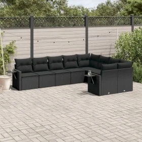 Set de sofás de jardín 8 piezas y cojines ratán sintético negro by , Garden sets - Ref: Foro24-3252972, Price: 621,52 €, Disc...