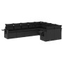 Set de sofás de jardín 8 piezas y cojines ratán sintético negro by , Garden sets - Ref: Foro24-3252972, Price: 622,40 €, Disc...