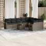 Gartensofa-Set, 10-teilig, mit grauen Polstern aus synthetischem Rattan von , Gartensets - Ref: Foro24-3252987, Preis: 607,57...