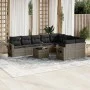 Set de sofás de jardín 10 pzas con cojines ratán sintético gris by , Garden sets - Ref: Foro24-3252987, Price: 616,37 €, Disc...