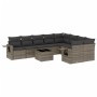 Gartensofa-Set, 10-teilig, mit grauen Polstern aus synthetischem Rattan von , Gartensets - Ref: Foro24-3252987, Preis: 607,57...