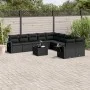 Set de sofás de jardín 11 pzas y cojines ratán sintético negro by , Garden sets - Ref: Foro24-3253052, Price: 694,38 €, Disco...