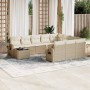 Gartensofa-Set 11-teilig mit beigen Polstern aus synthetischem Rattan von , Gartensets - Ref: Foro24-3253065, Preis: 711,76 €...