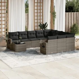 Gartensofagarnitur 11-teilig mit grauen Kissen aus synthetischem Rattan. von , Gartensets - Ref: Foro24-3253067, Preis: 670,8...