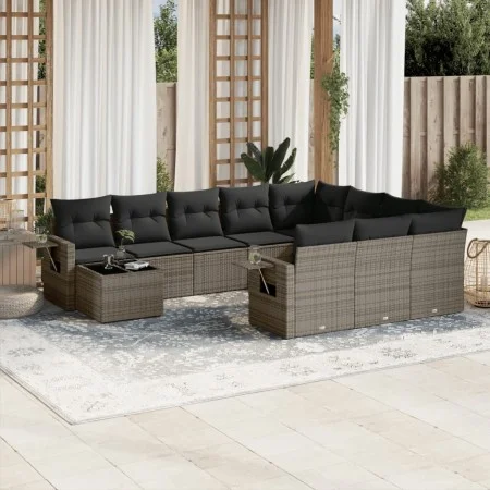 Gartensofagarnitur 11-teilig mit grauen Kissen aus synthetischem Rattan. von , Gartensets - Ref: Foro24-3253067, Preis: 673,1...