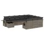Set de sofás de jardín 11 pzas y cojines ratán sintético gris by , Garden sets - Ref: Foro24-3253067, Price: 670,85 €, Discou...