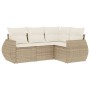 Juego de sofás jardín con cojines 4 pzas ratán sintético beige by , Garden sets - Ref: Foro24-3221307, Price: 335,86 €, Disco...