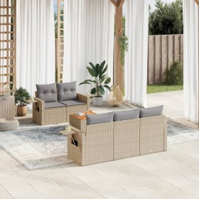 Juego de sofás jardín con cojines 6 pzas ratán sintético beige by , Modular outdoor sofas - Ref: Foro24-3224449, Price: 406,6...