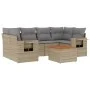 Set sofás de jardín 7 piezas y cojines ratán sintético beige by , Modular outdoor sofas - Ref: Foro24-3224463, Price: 430,81 ...