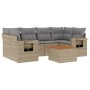 Set sofás de jardín 7 piezas y cojines ratán sintético beige by , Modular outdoor sofas - Ref: Foro24-3224463, Price: 439,57 ...