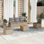 Juego de sofás jardín con cojines 6 pzas ratán sintético beige by , Modular outdoor sofas - Ref: Foro24-3224505, Price: 355,4...