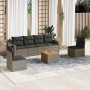 7-teiliges Gartensofa-Set mit grauen PE-Rattan-Kissen. von , Modulare Sofas für den Außenbereich - Ref: Foro24-3224513, Preis...