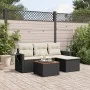 Set de muebles de jardín 5 pzas y cojines ratán sintético negro by , Modular outdoor sofas - Ref: Foro24-3224530, Price: 279,...