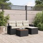 Set de muebles de jardín 5 pzas y cojines ratán sintético negro by , Modular outdoor sofas - Ref: Foro24-3224530, Price: 269,...