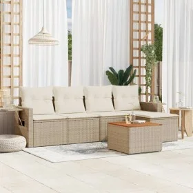 Juego de sofás jardín con cojines 6 pzas ratán sintético beige by , Modular outdoor sofas - Ref: Foro24-3224539, Price: 380,6...