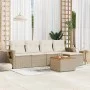 Gartensofa-Set mit 6-teiligen Kissen aus synthetischem Rattan in Beige. von , Modulare Sofas für den Außenbereich - Ref: Foro...