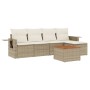 Juego de sofás jardín con cojines 6 pzas ratán sintético beige by , Modular outdoor sofas - Ref: Foro24-3224539, Price: 355,4...