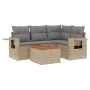 Juego de sofás jardín con cojines 5 pzas ratán sintético beige by , Modular outdoor sofas - Ref: Foro24-3224547, Price: 323,5...