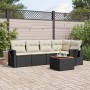 Set de sofás de jardín 6 piezas y cojines ratán sintético negro by , Modular outdoor sofas - Ref: Foro24-3224551, Price: 360,...