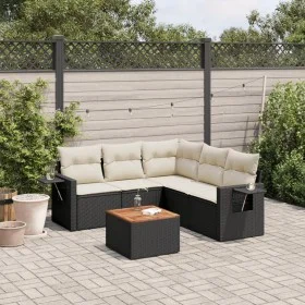 Set de sofás de jardín 6 piezas y cojines ratán sintético negro by , Modular outdoor sofas - Ref: Foro24-3224558, Price: 362,...