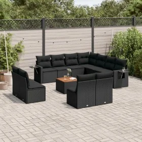Set de sofás de jardín 12 piezas cojines ratán sintético negro by , Modular outdoor sofas - Ref: Foro24-3224620, Price: 741,0...