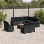 Set de sofás de jardín 12 piezas cojines ratán sintético negro by , Modular outdoor sofas - Ref: Foro24-3224620, Price: 741,0...