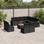 Set de sofás de jardín 12 piezas cojines ratán sintético negro by , Modular outdoor sofas - Ref: Foro24-3224620, Price: 726,3...